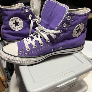 Converse Kids High-Top Sneakers in Purple and White